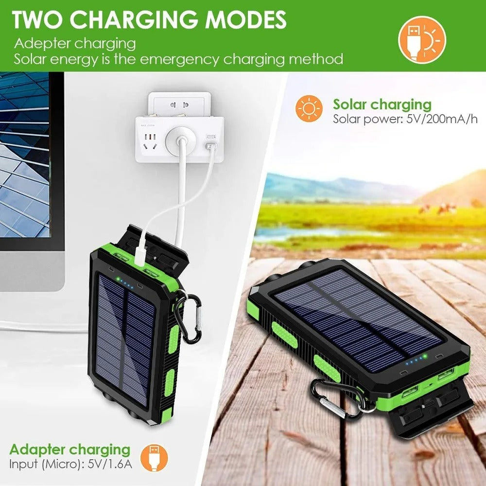 Hiluckey Solar External Battery 27000mAh, Solar Power Bank Charger with 3 USB C Cables Quick Charge