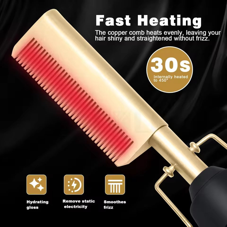 Heated Comb & Multi-Function Tool — All-in-One Hair Styler