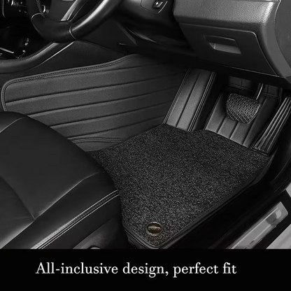 Universal Car Floor Mats – 4-Piece PVC Flocking Carpet Set