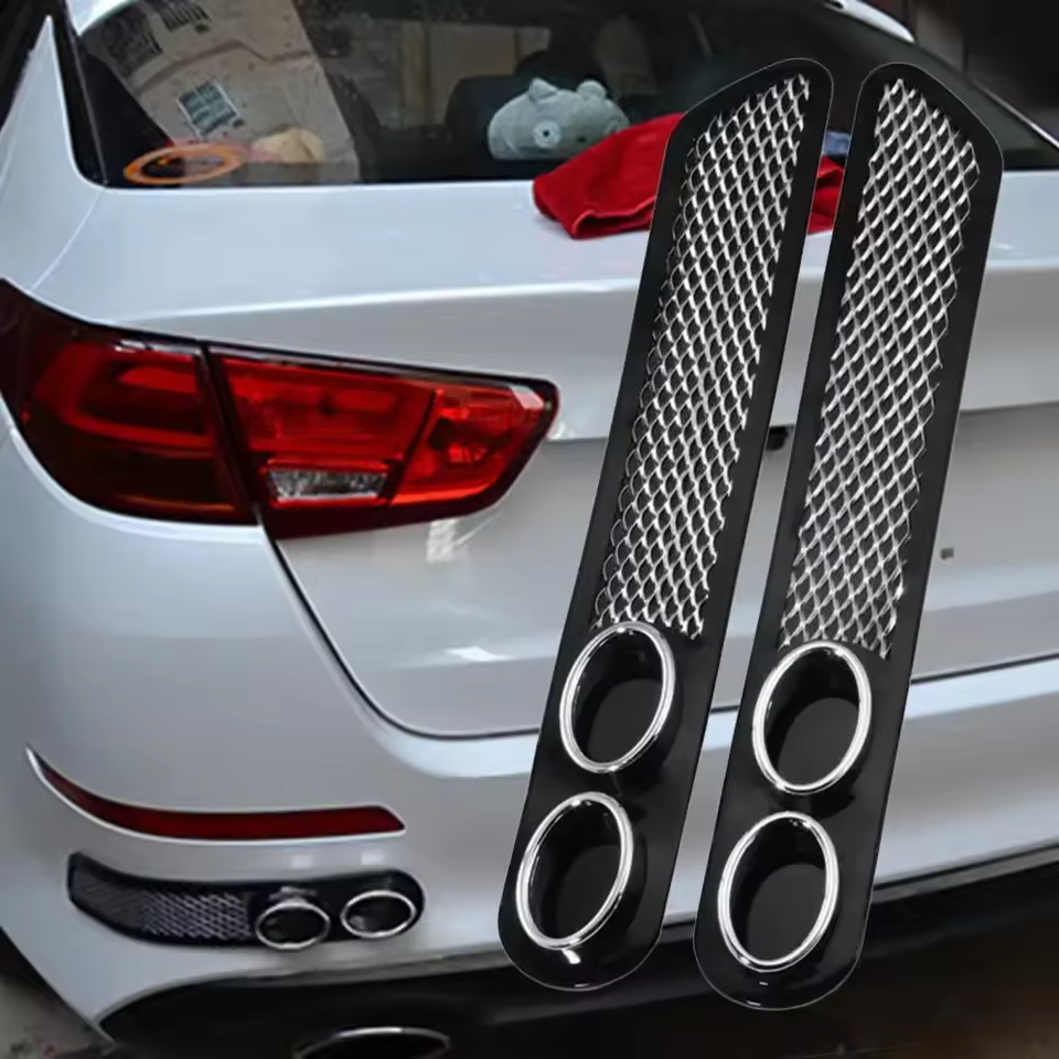 Dual Vent Style Car Grid – Sporty Simulated Exhaust Decoration
