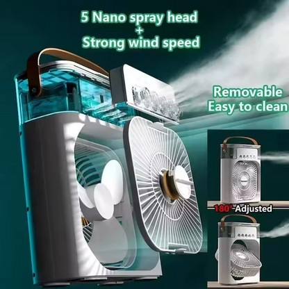 Portable Electric Ultrasonic Air Humidifier Cooler Fan – USB Rechargeable Mini Air Cooler