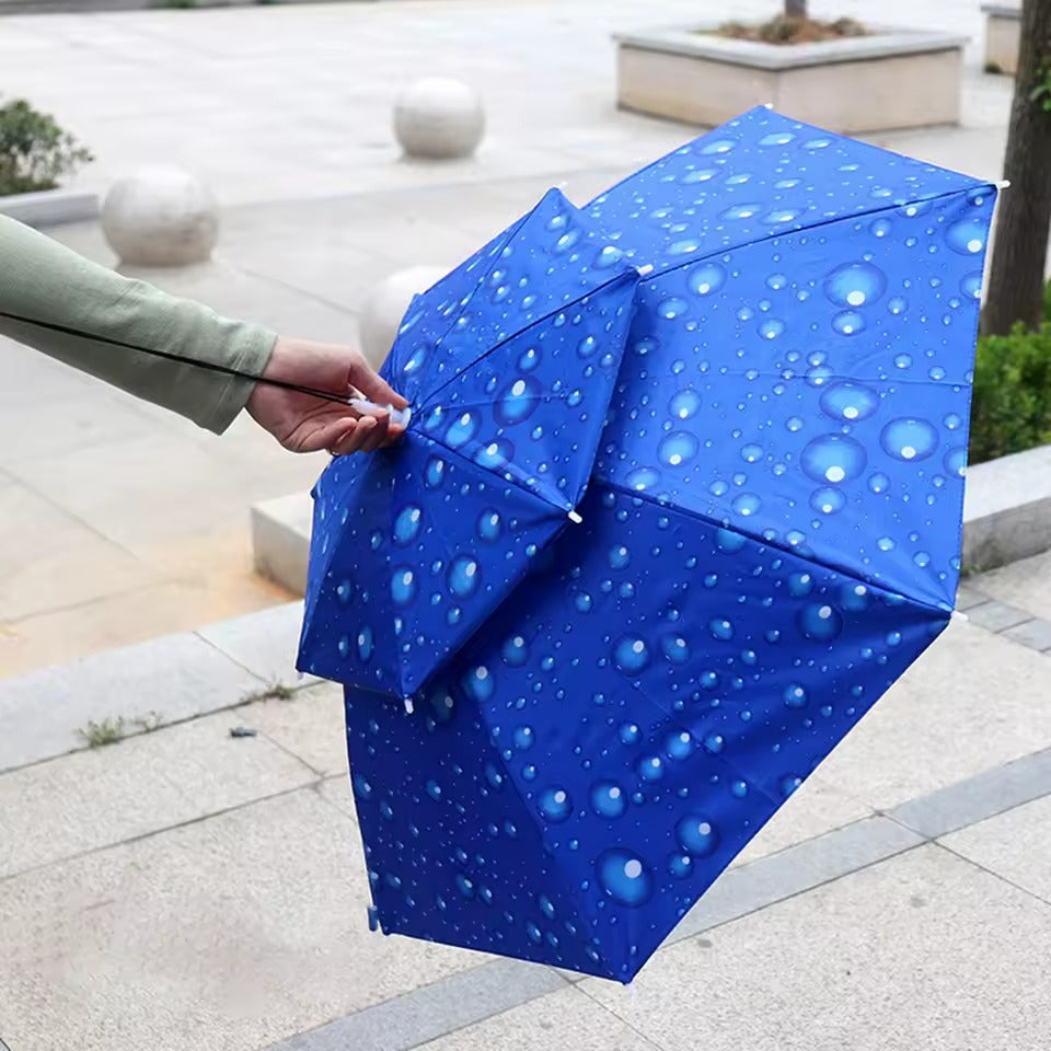Portable Offset Head Umbrella Hat – UV Protection Fishing & Patio Dome Cap