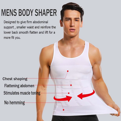 Men's Compression Tank Top – Breathable Mesh Racerback Gym Vest for Training & Fitness
