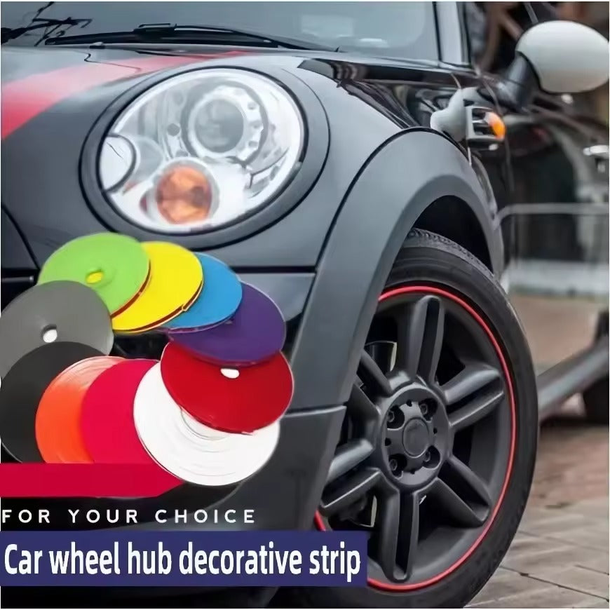 Car Wheel Rim Trim Strips – Colorful Anti-Scratch Wheel Decoration Stickers