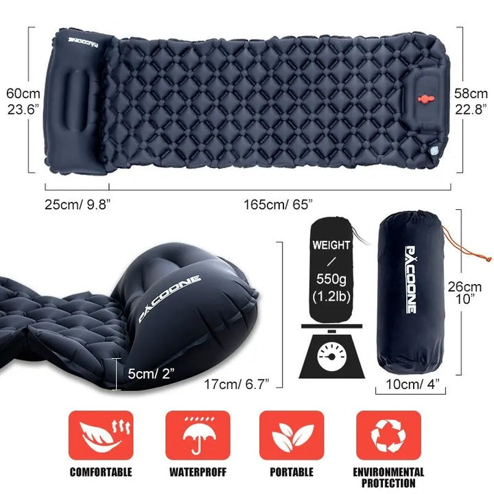 Ultralight Inflatable Camping Sleeping Pad – Travel Air Mattress