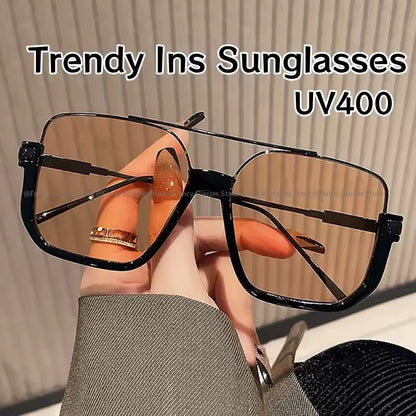 Women’s Tinted Lens Aviator Sunglasses – Fashionable All-Match Design
