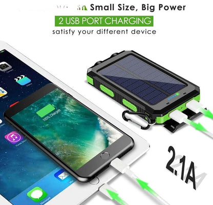 Hiluckey Solar External Battery 27000mAh, Solar Power Bank Charger with 3 USB C Cables Quick Charge