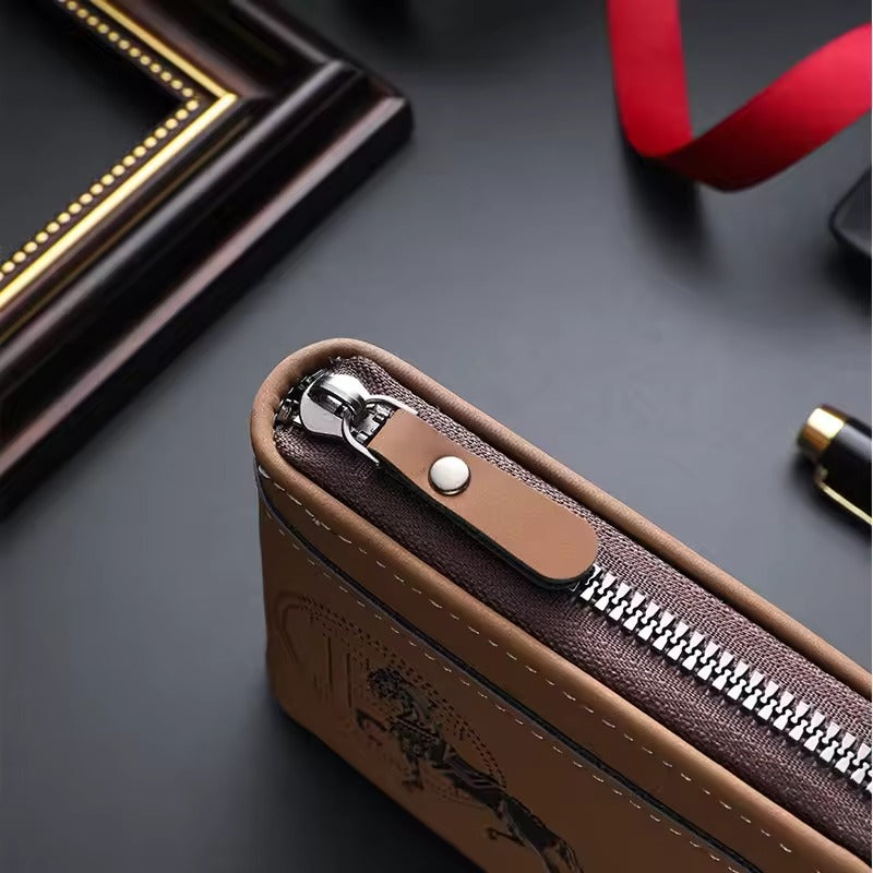 Men’s Retro Short Zipper Wallet – Stylish, Compact & Everyday Essential