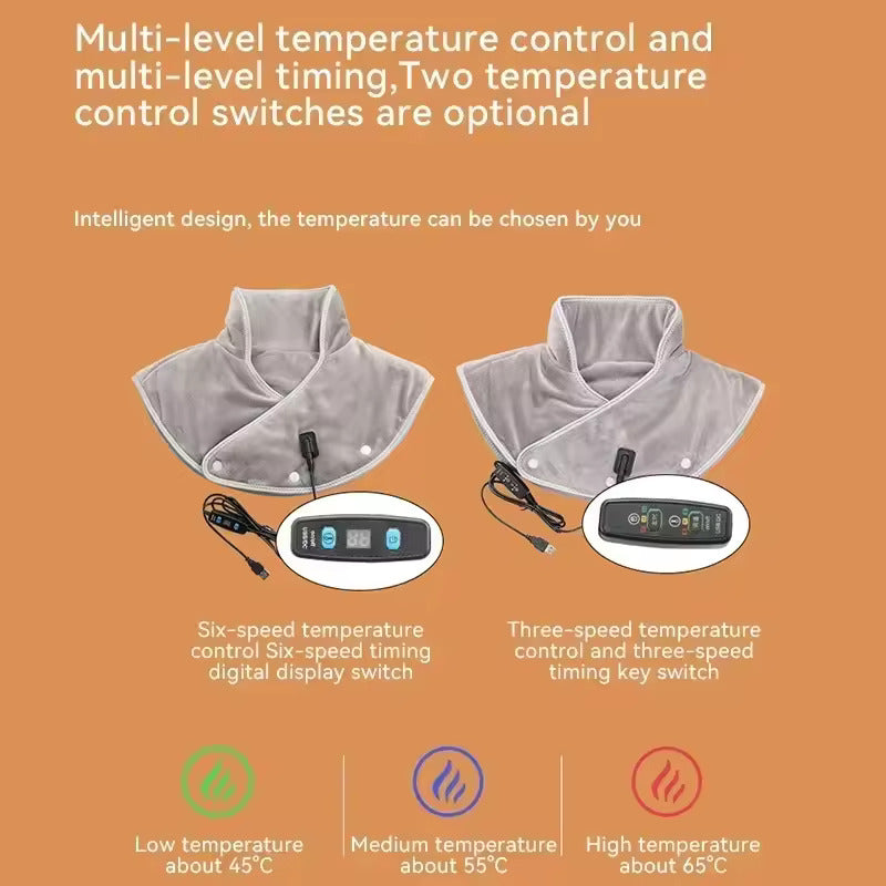 Electric Heating Pad for Neck and Shoulders with Vibration