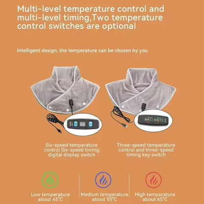 Electric Heating Pad for Neck and Shoulders with Vibration