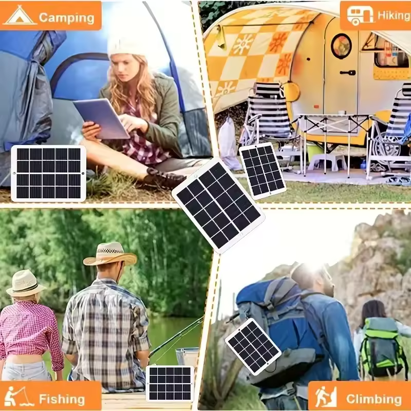 Portable Solar Charger – USB Input Outdoor Power Bank