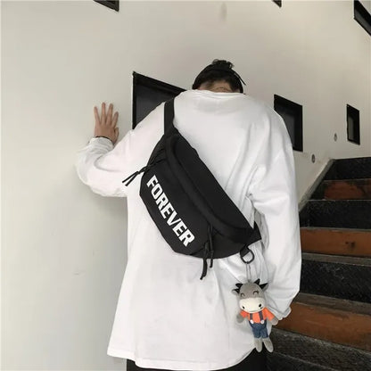 Waterproof Letters Print Waist & Shoulder Bag
