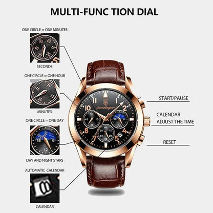 Swiss Waterproof Leather Watch – Elegant Design