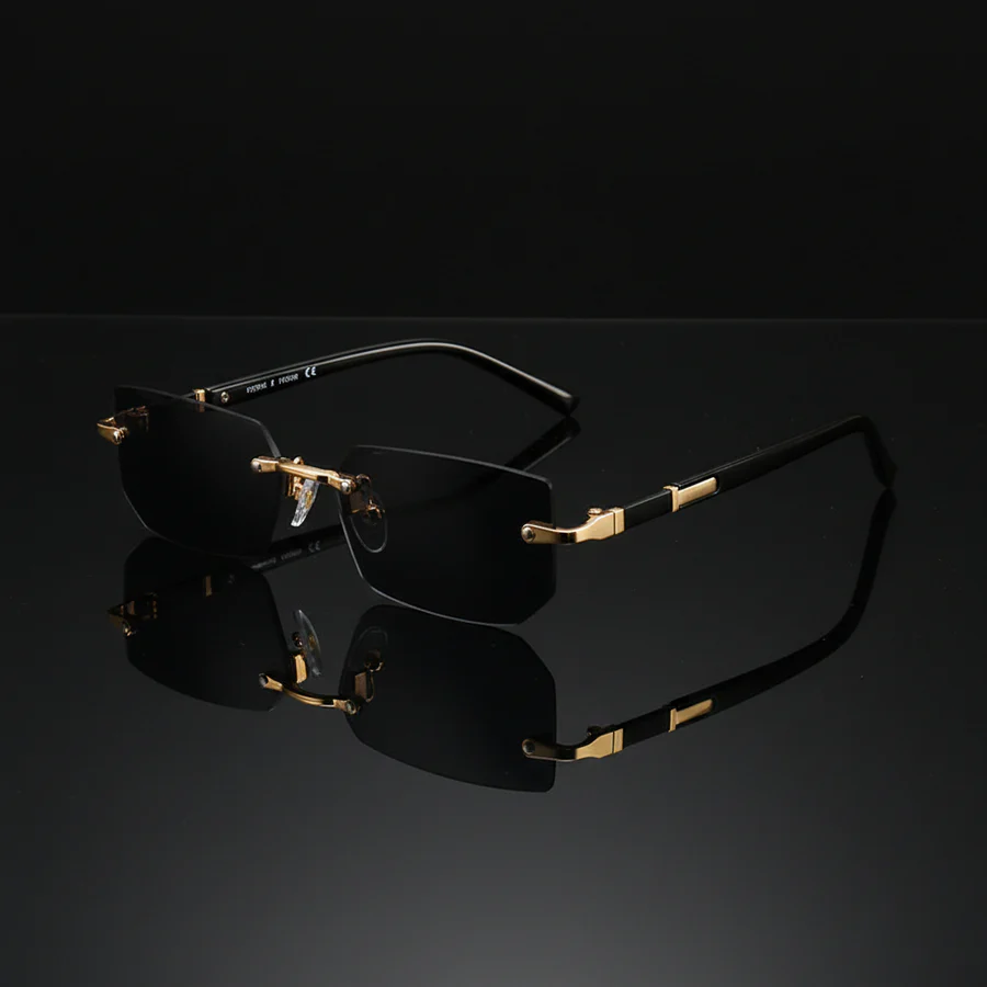 Trendy Rimless Rectangle Sunglasses – Fashion Sun Shades for Men & Women