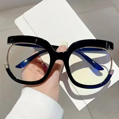 Y2K Style Full Frame Glasses – Clear Round Lenses, Large Size, Unisex Fashion