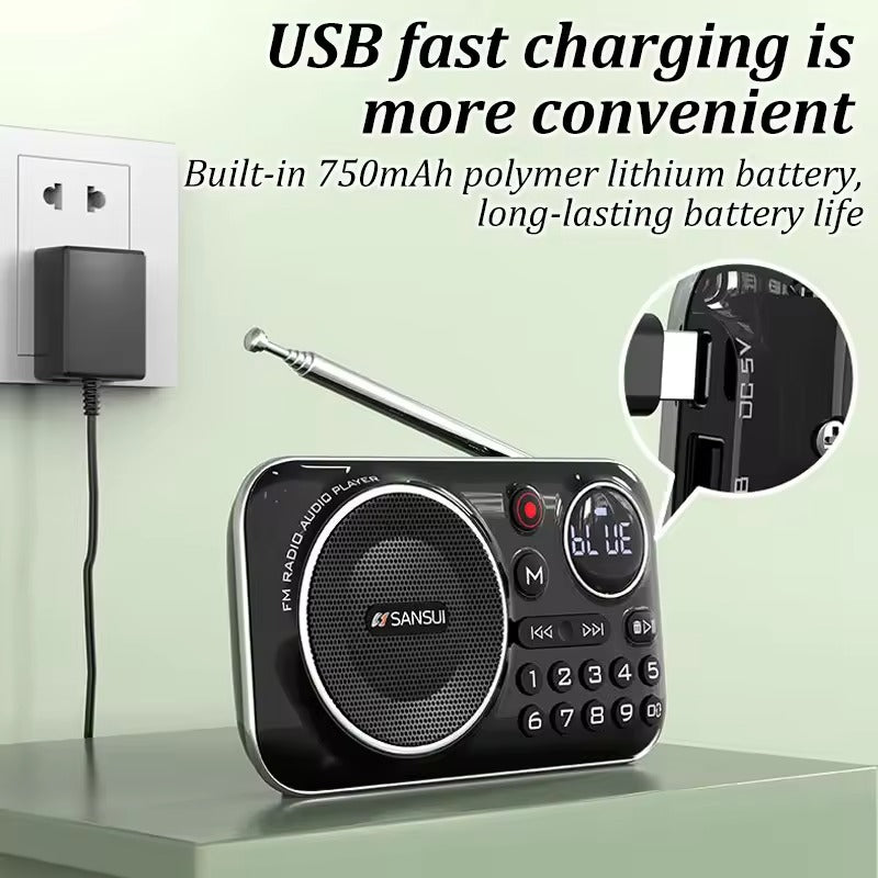 F21 Mini Wireless Speaker with FM Radio – Simple, Portable & Elderly-Friendly