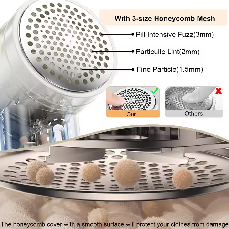 Portable Electric Lint Remover – USB Sweater Shaver with Stainless Steel Blade