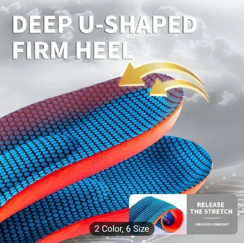Sports Insoles for Men & Women – Shock Absorption, Breathable & Deodorising Comfort