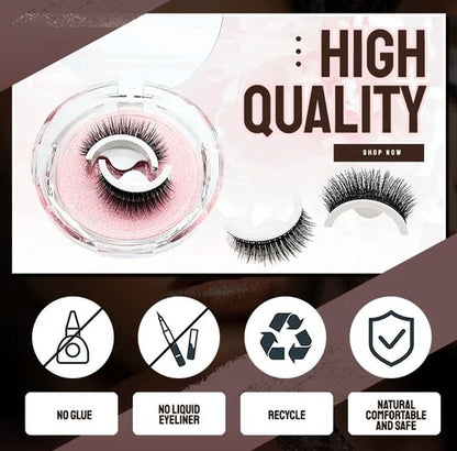 Reusable Adhesive Eyelashes – Instant Glam, Zero Glue