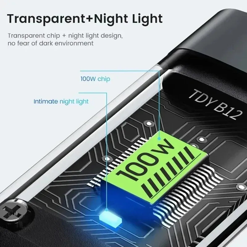 Transparent Luminous 3-in-1 Charging Cable