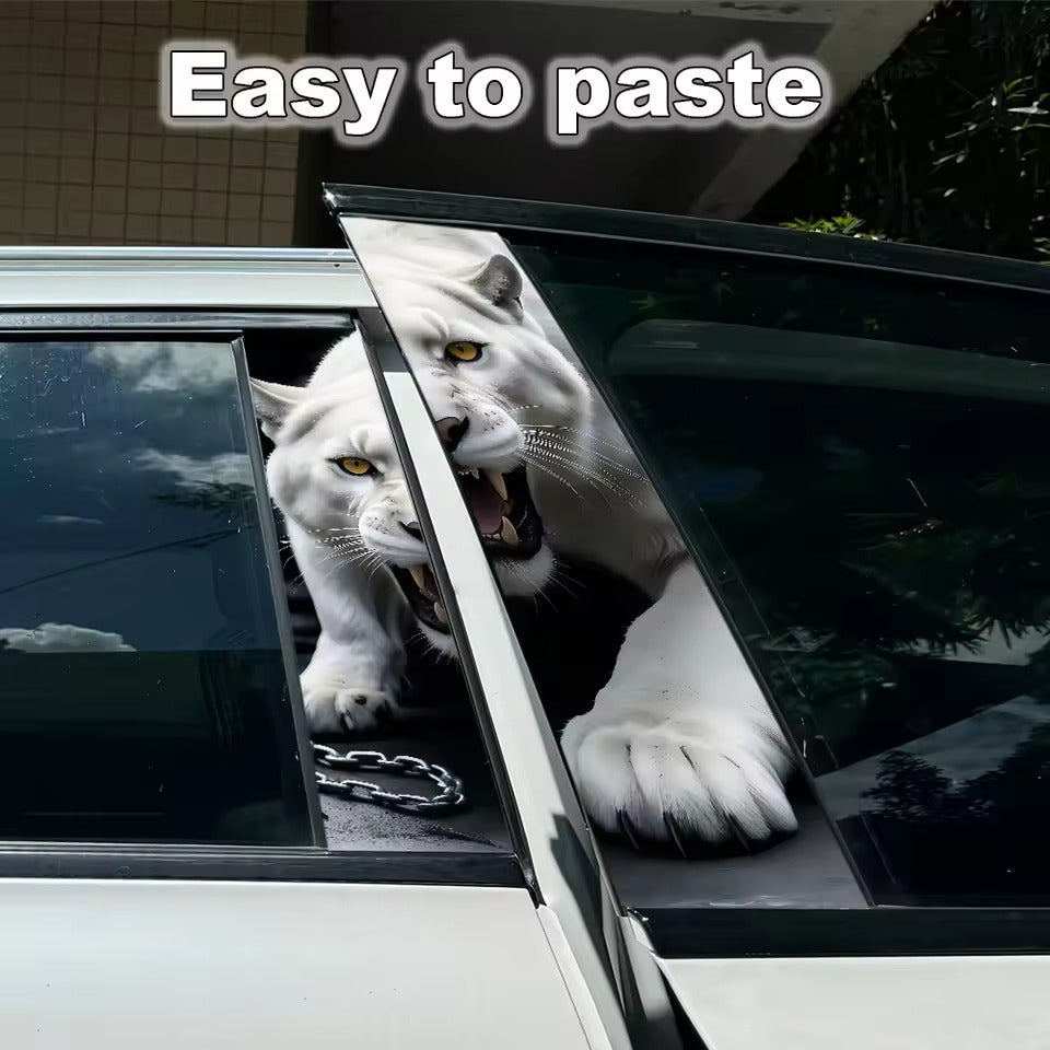 2 Pcs Tiger B-Pillar Stickers – Fun & Stylish Car Decoration