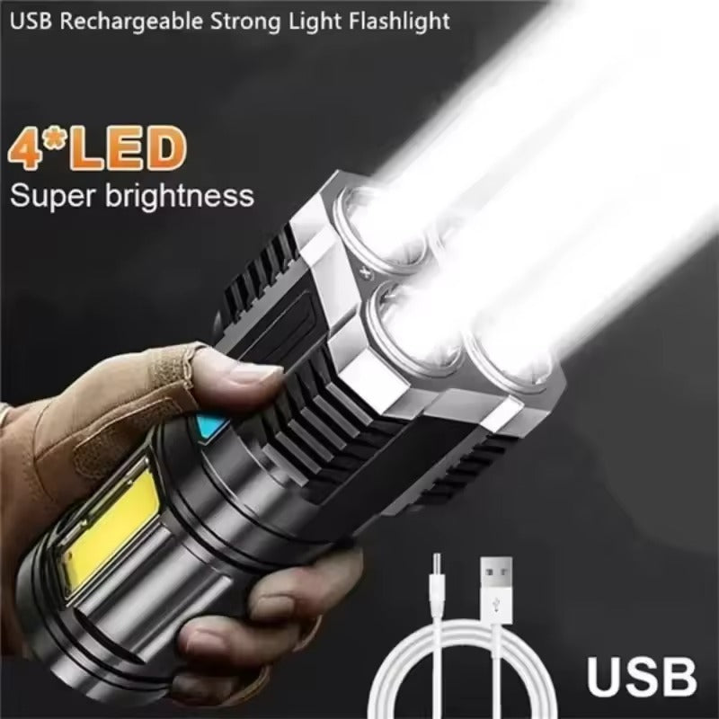 4-Core Super Bright Rechargeable Flashlight