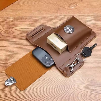 Men’s PU Leather Outdoor Waist Pouch Bag