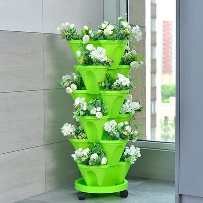3D Vertical Stackable Flower Pots — Strawberry & Plant Tower