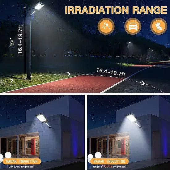 Solar LED Street Light Outdoor – Motion Sensor IP66 Waterproof Garden Light (6500K)