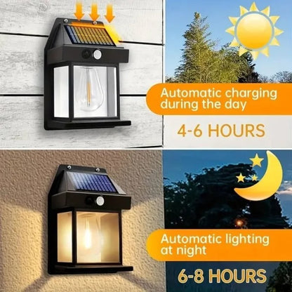 Energy-Saving Motion Sensor Solar Light – Waterproof Outdoor LED Wall Mount