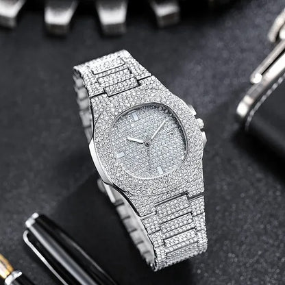 Luxury Crystal-Embellished Watch – Timeless Sparkle & Style