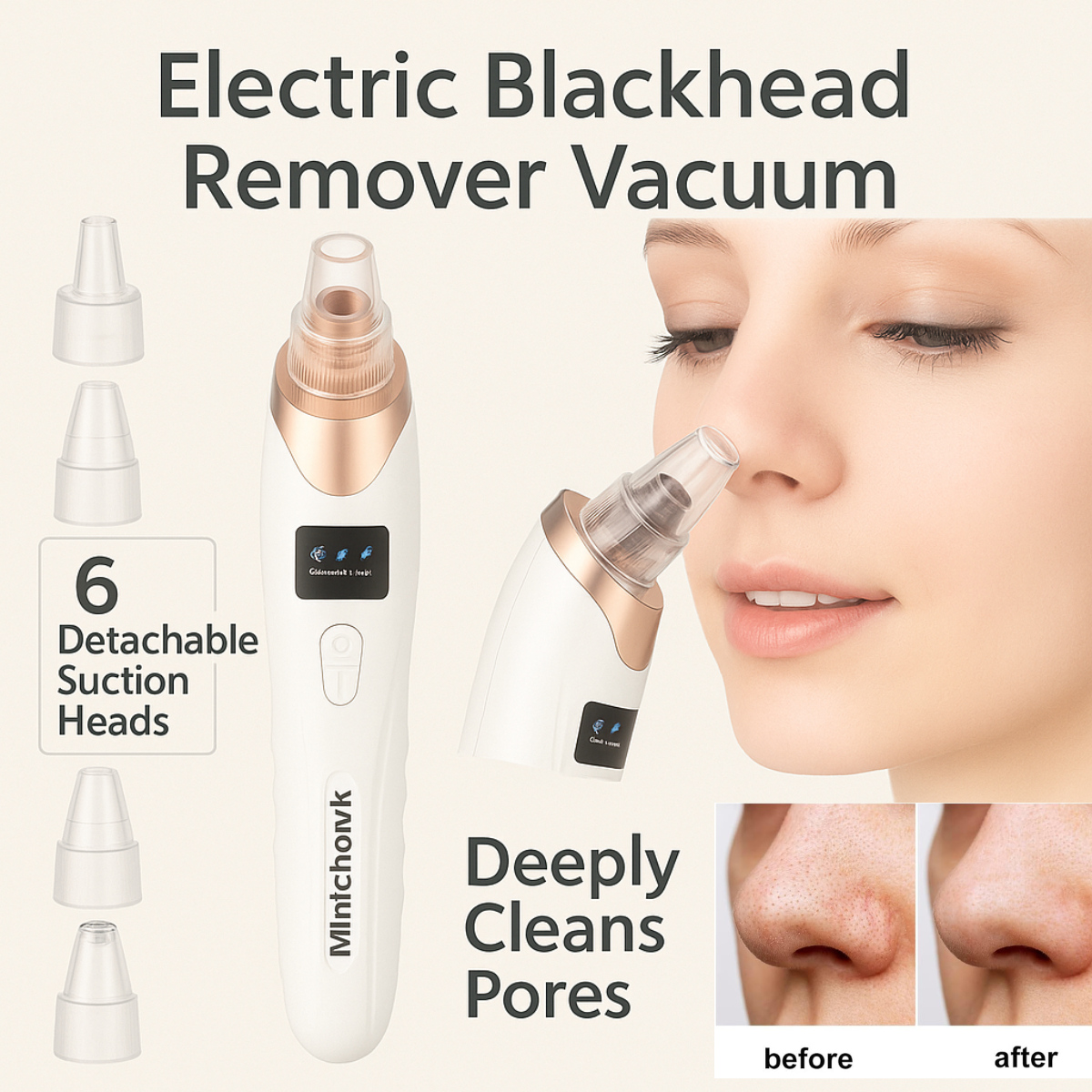 Electric Blackhead Remover Vacuum – Pore Cleaner with Multi-Level Suction