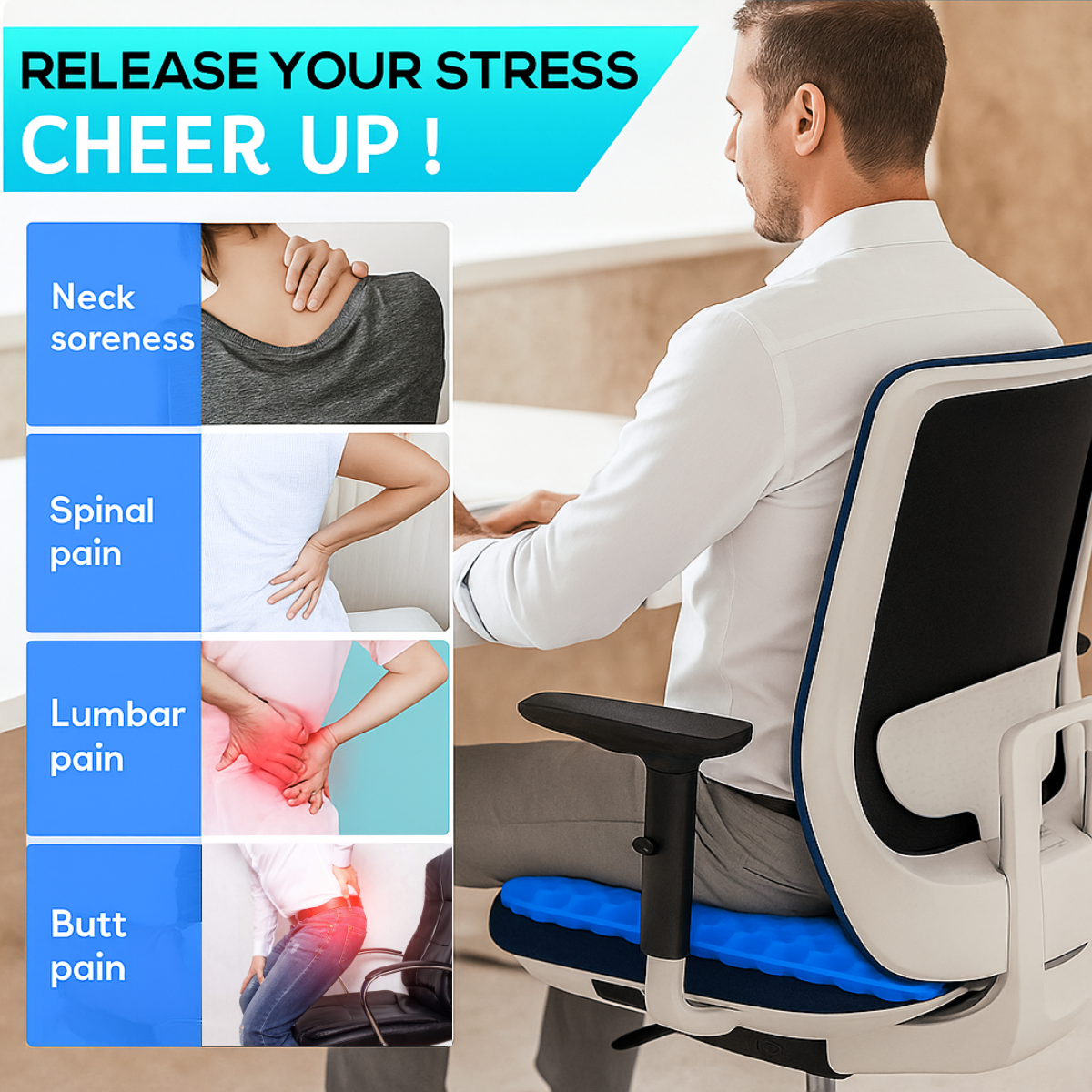 Gel Cushion – Pain Relief & Support for Long Sitting Hours