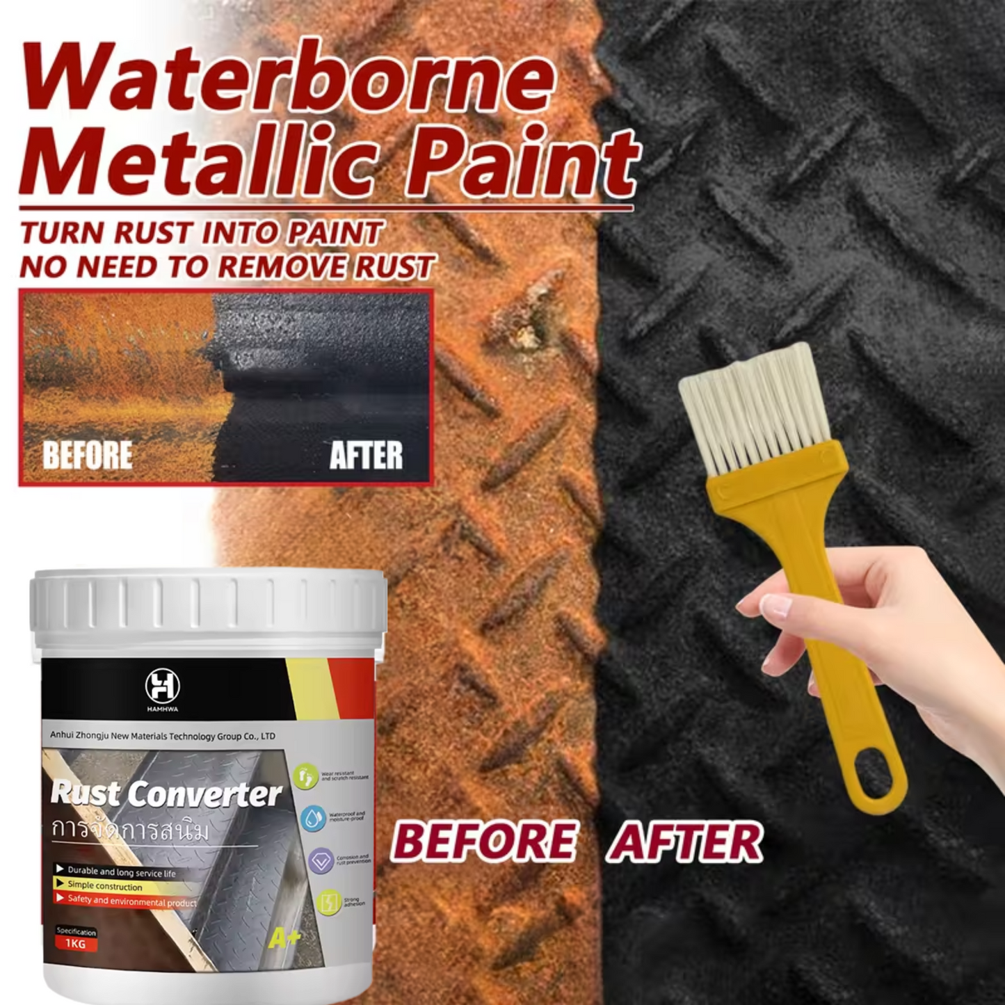 Water Based Rust Removal & Protective Coating for Iron