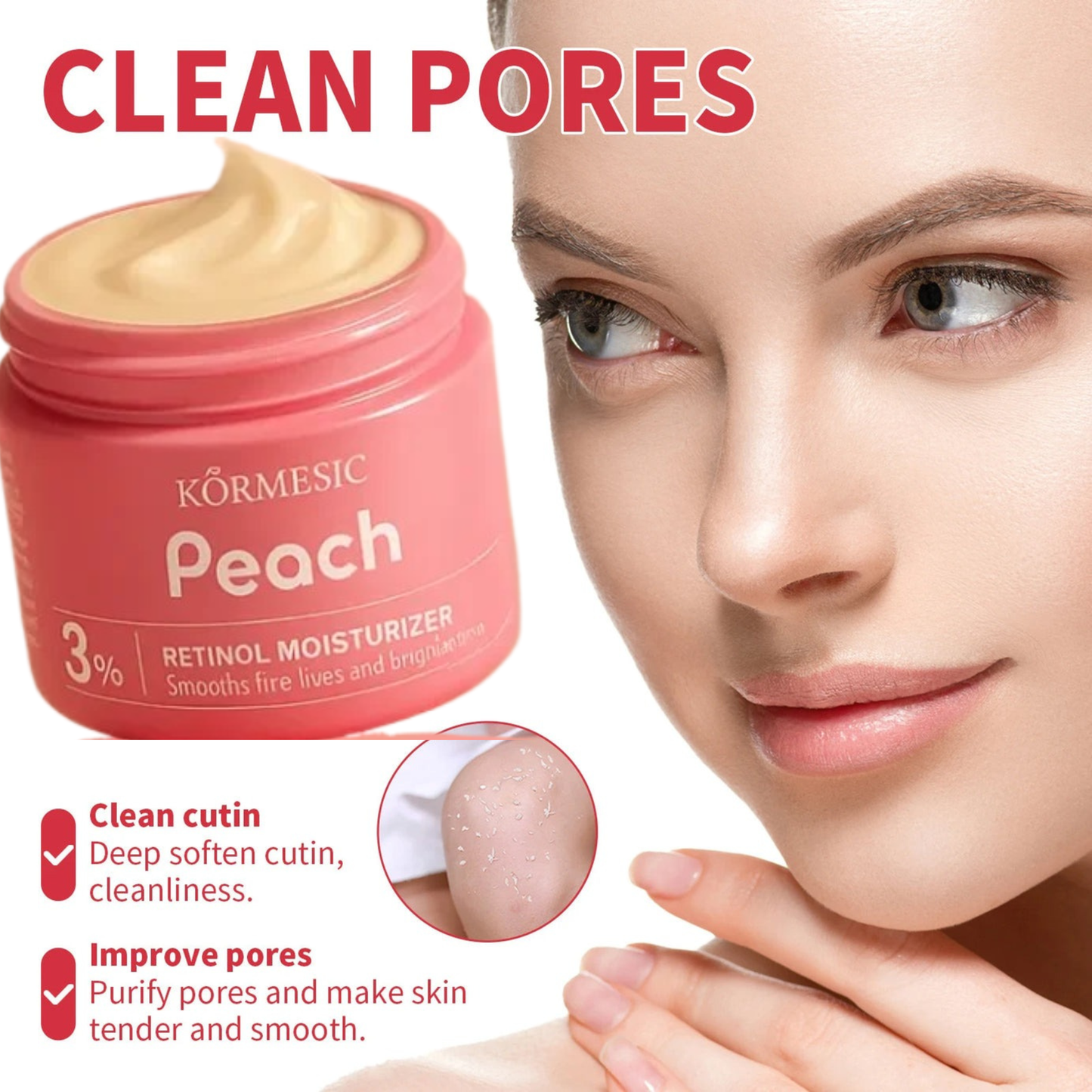 Peach Retinol Face Cream – Moisturizing & Brightening Facial Care