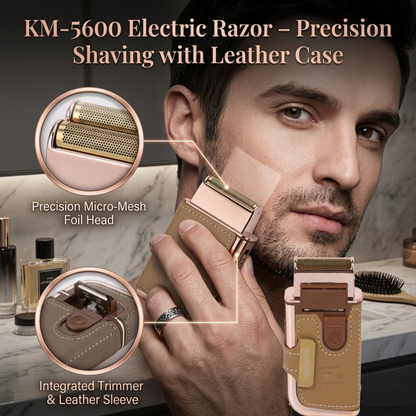 Electric Razor – Precision Shaving with Leather Case