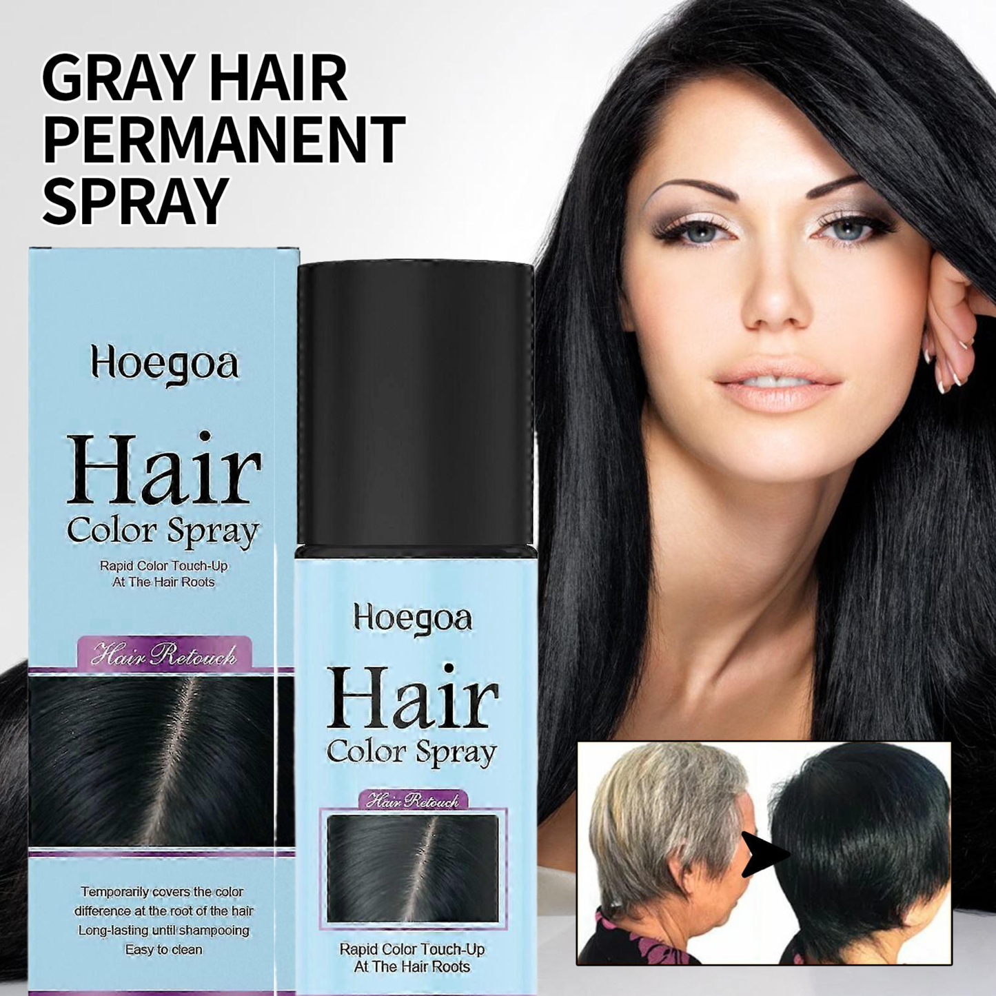 Root Touch-Up Color Spray – Instant Gray Coverage in Seconds