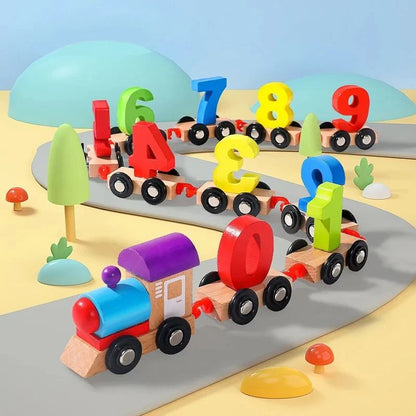 Wooden Digital Colourful Number Train – Educational Toy