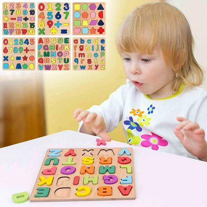 Montessori Wooden Learning Board – Alphabet, Numbers & Hand-Eye Coordination Toy
