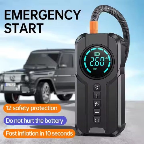 5-in-1 Portable Car Jump Starter — 12V Booster with Inflator