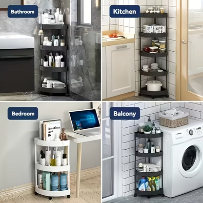 Corner Storage Shelf – Space Saving Organizer for Bathroom & Kitchen