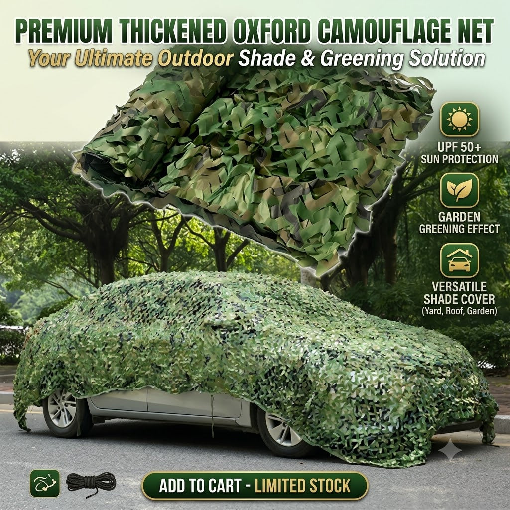Thickened Oxford Camouflage Net – Outdoor Shade Cover for Yard, Roof & Garden Greening
