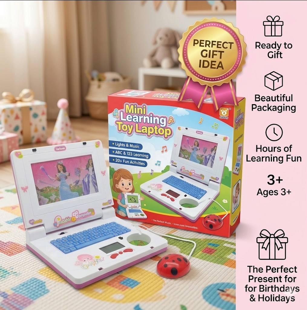 Mini Learning Toy Laptop – Fun Early Education with Lights & Music