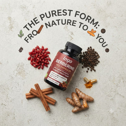 Berberine HCl Capsules with Ceylon Cinnamon, Turmeric & Black Pepper