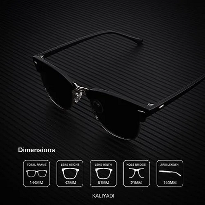 Ultra-Light Square Metal Sunglasses – Fashion Driving Shades for Men