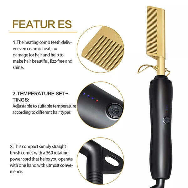 Heated Comb & Multi-Function Tool — All-in-One Hair Styler