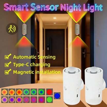 Rechargeable Motion Sensor LED Wall Lamp – RGB Ambient Night Light