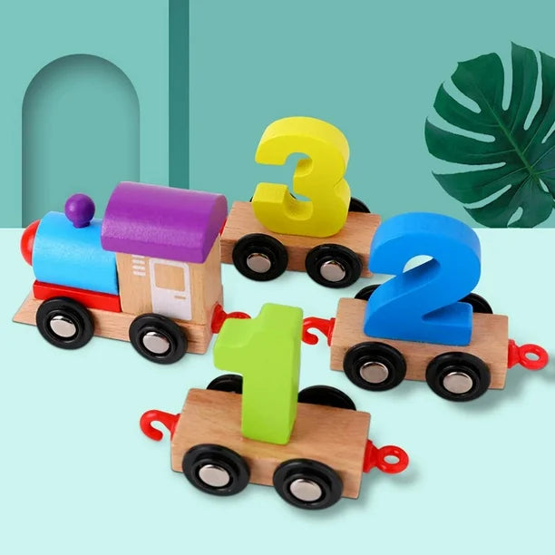 Wooden Digital Colourful Number Train – Educational Toy