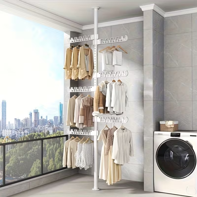 Extendable Clothes Rack Adjustable Freestanding Garment Rack