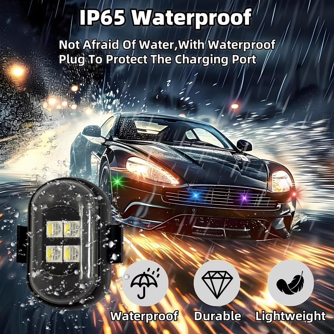Wireless Remote Control LED Warning Lights – Universal Flashing Navigation Lights for Vehicles